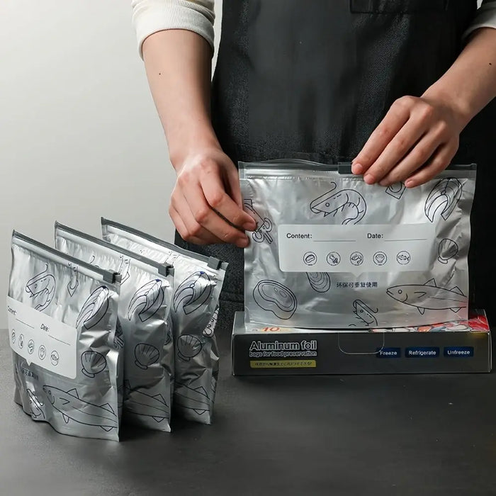 Bag Kitchen Aluminum Foil Fresh Bag Freezer Stand Up Zip Lock Bag Large Capacity