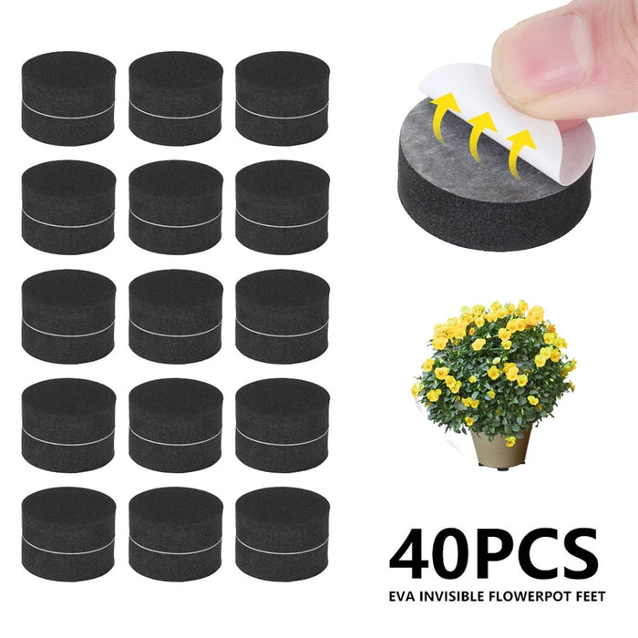 Flower Plant Pot Feet Invisible Round Flowerpot Riser Stands Self-adhesive Non-slip
