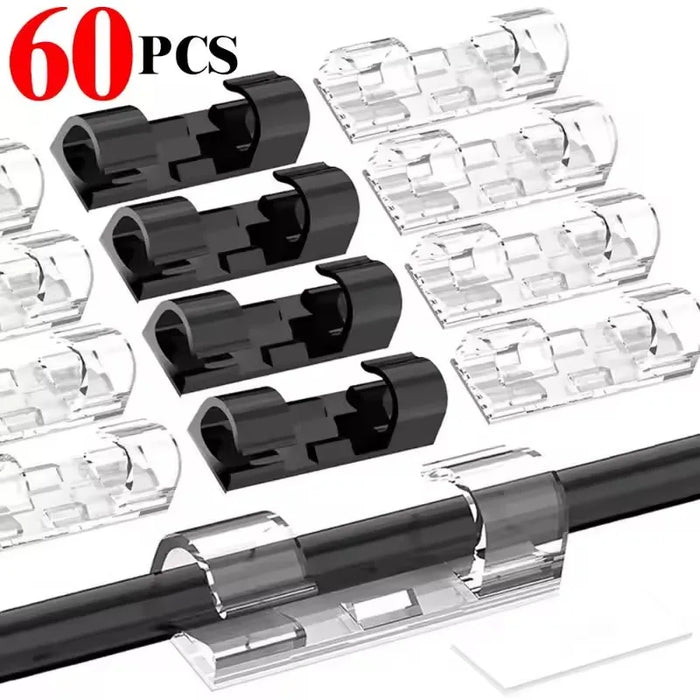 Cable Clips Organizer Drop Wire Holder Cord Management Self-Adhesive Manager Fixed