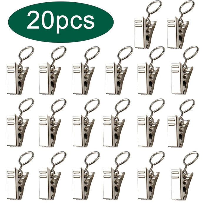 Stainless Steel Curtain Clips with Hook Durable Serrated Anti Slip Clip Home Bedroom