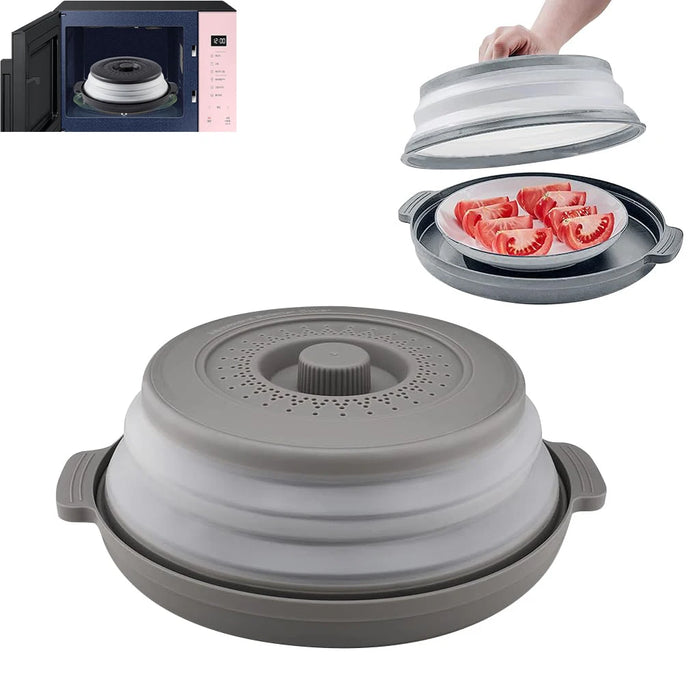 10.2 inch Microwave Plate Cover 2 In 1 as Splatter Guard Collapsible Lid