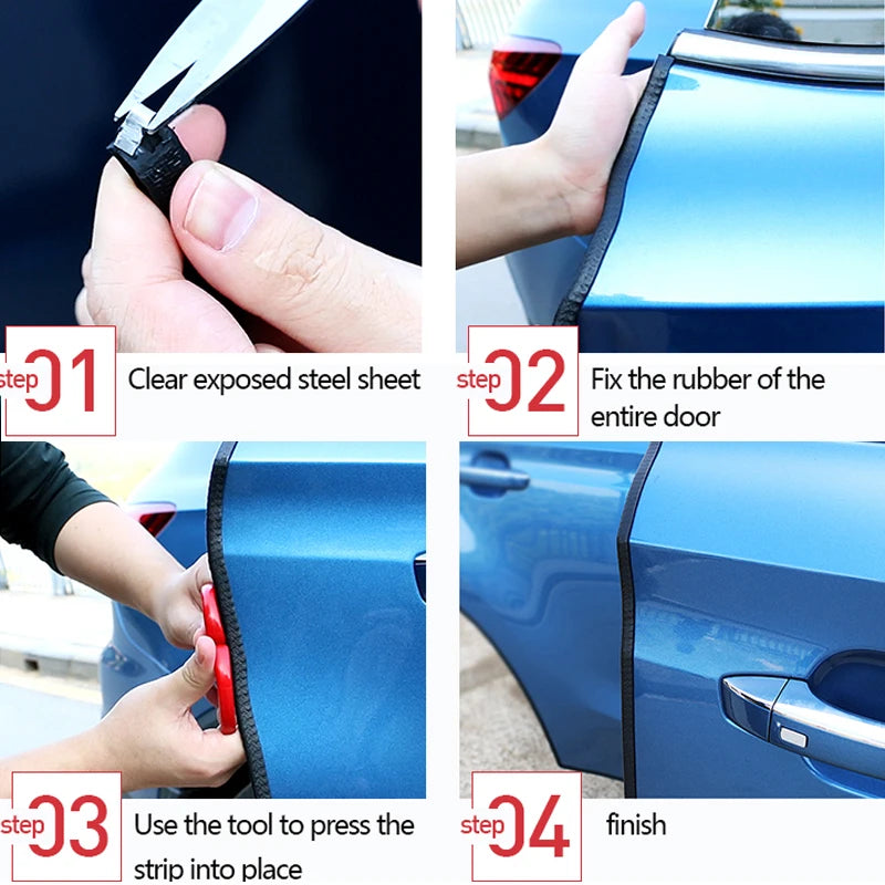 6.6 / 16.4 / 32.8 ft Car Door Seal Edge Protector Auto Sealing Tape Strips Guard Trim
