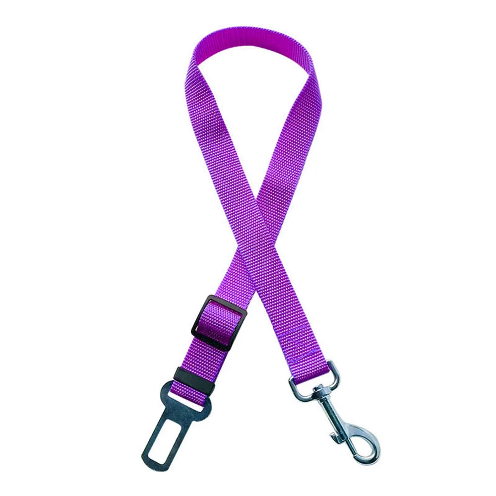 Adjustable Dog Car Seat Belt Harness for Dogs Nylon Reflective Cushioning Elasticity
