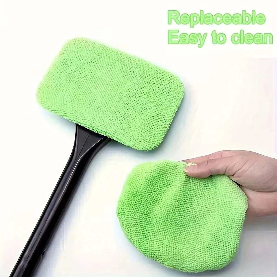 Extendable Car Windshield Cleaner with Washable Microfiber Pads