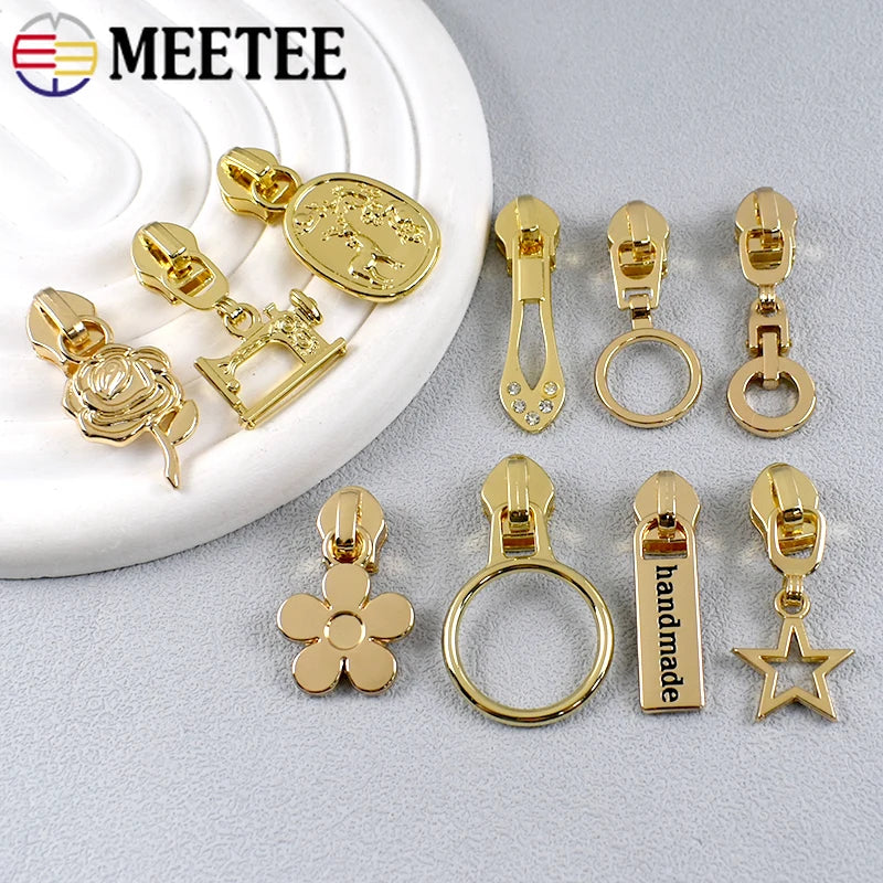 5# Zipper Sliders for Nylon Zippers Tape Bag Zips Pull Head Sewing Luggage Repair DIY