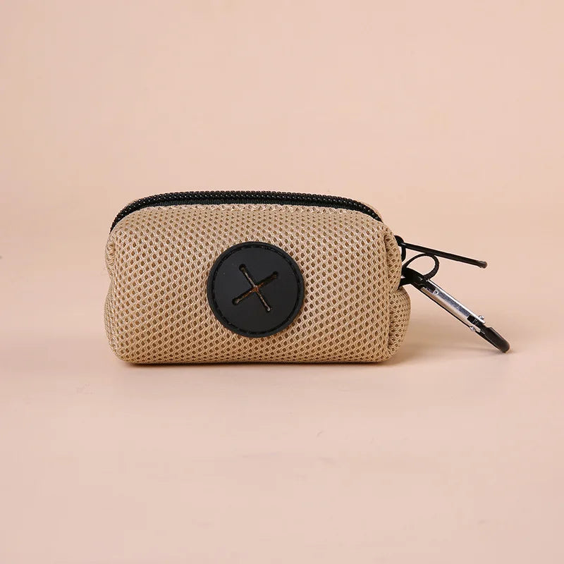 Canvas Dog Poop Bag Holder, Outdoor Pet Waste Bag Dispenser with Carabiner Clip