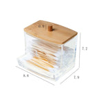 Cotton Swab Storage Box with Bamboo Lid