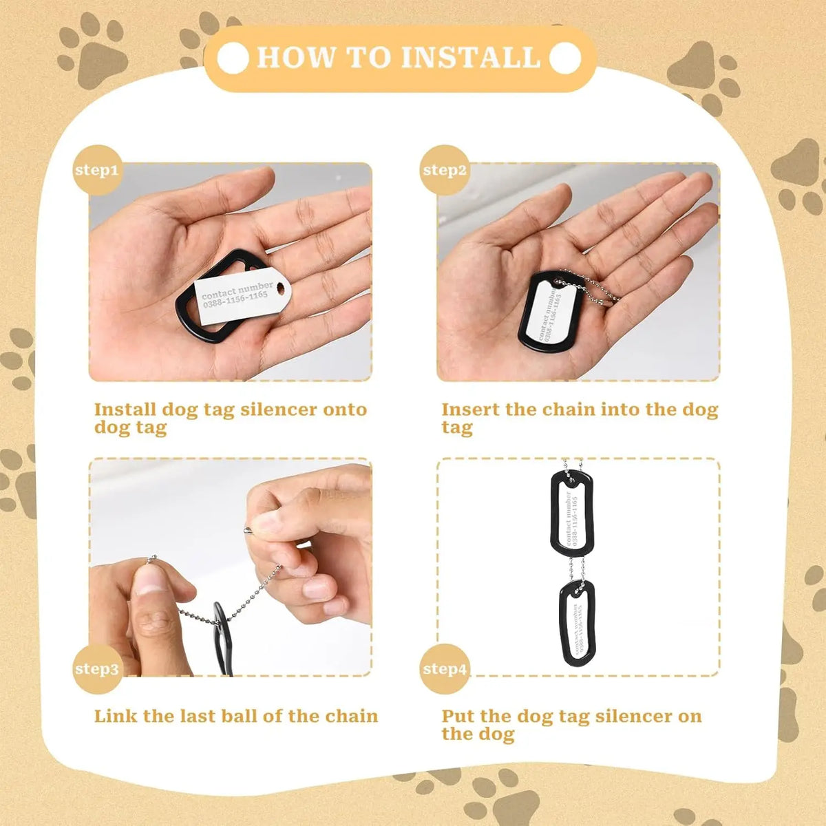 Silicone ID Tag Silencers — 10 or 20 Pieces