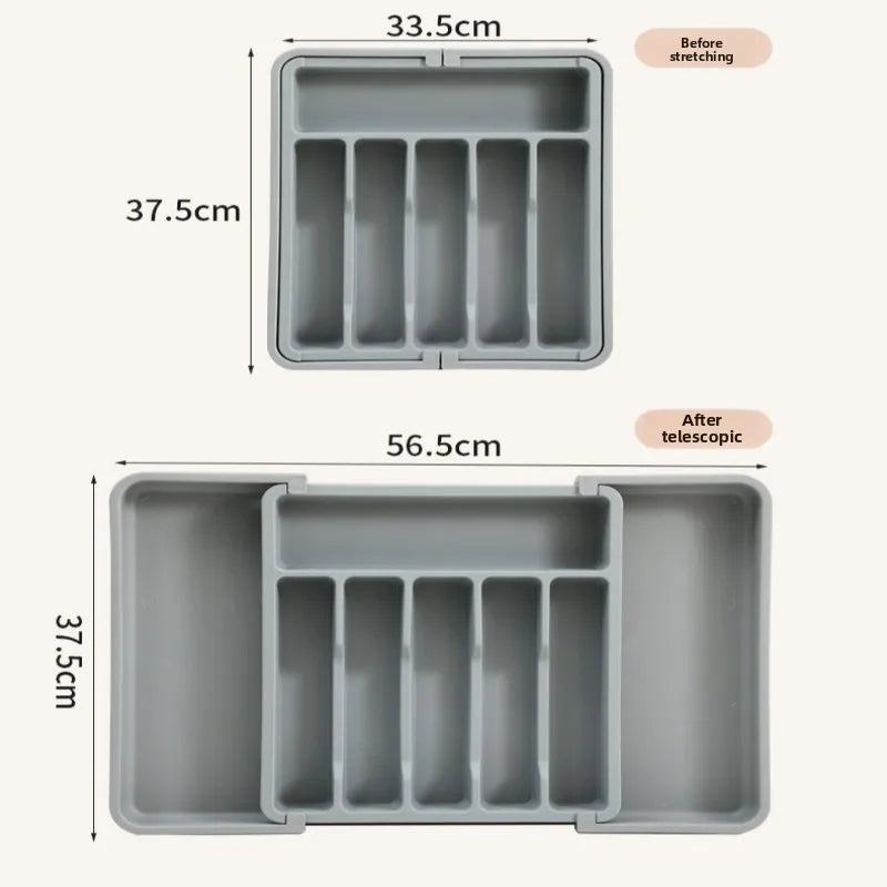 Expandable Kitchen Drawer Organizer, Adjustable Cutlery Storage Tray with Dividers