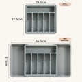 Expandable Kitchen Drawer Organizer, Adjustable Cutlery Storage Tray with Dividers