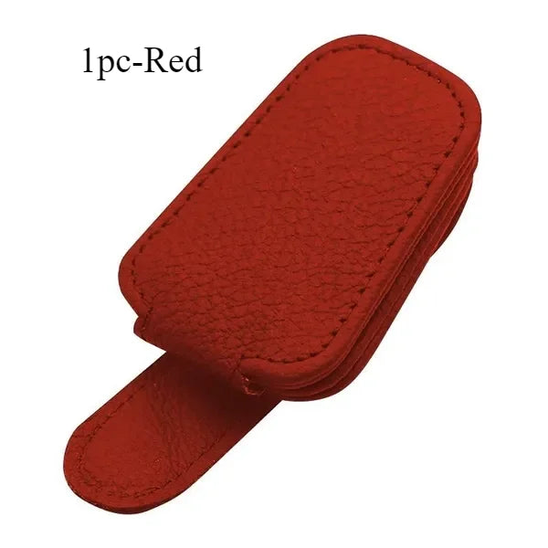 Car Sun Visor Glasses Case Holder Sunglasses Clip Ticket Card Multifunction Portable