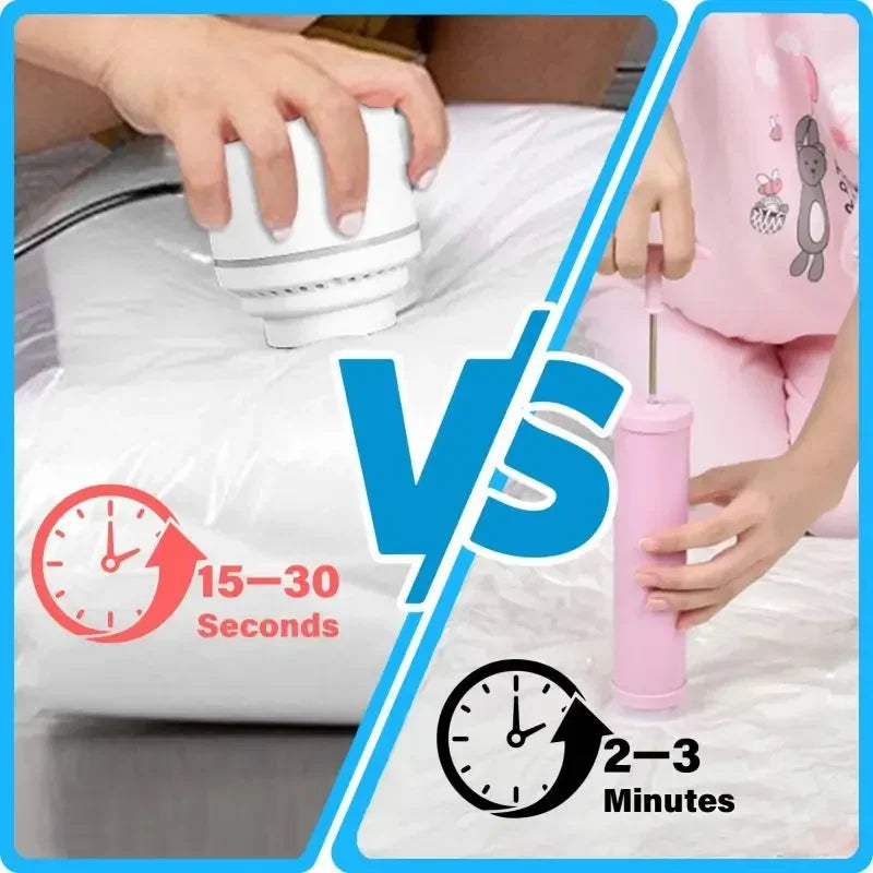 Vacuum Bag for Clothes, Air Bag with Pump, Travel Essentials, Space Saver Bags