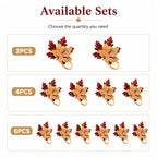 Maple Leaf Metal Napkin Rings — 2, 4 or 6 Pieces