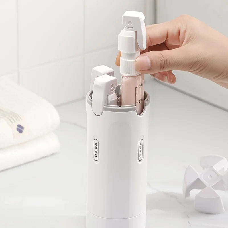 4-in-1 Emulsion Dispenser Bottle, Travel Minimalist with Labels, Toiletry Container