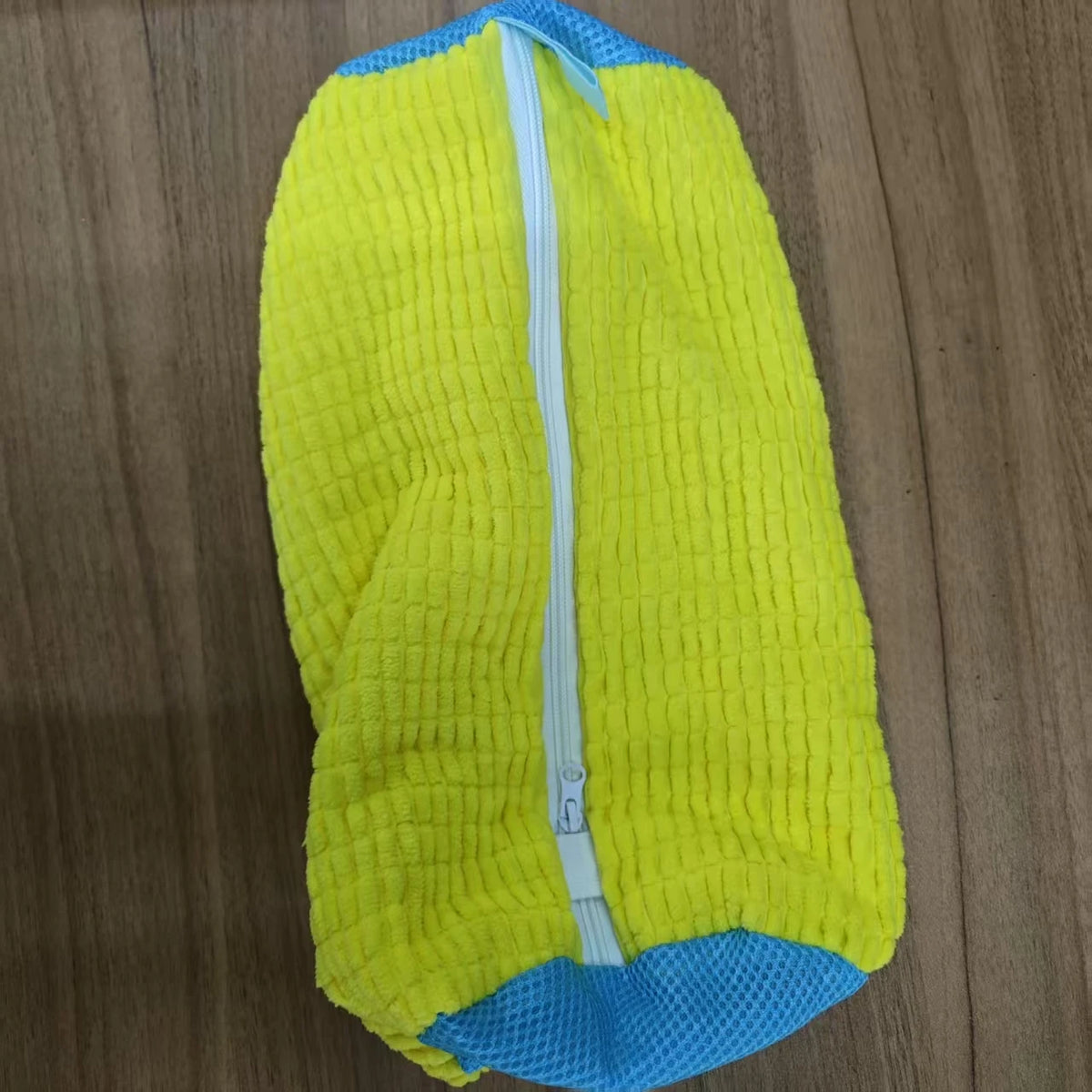 Durable Shoe Washing Machine Bag for All Types-Yellow with Blue Zipper, Ideal