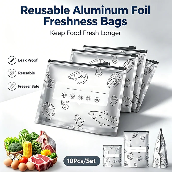 Set Aluminum Foil Fresh-Keeping Bag Sealed Antibacterial Refrigerator Food Freezing
