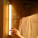 Night Lights Wireless LED Motion Sensor Lamp USB Rechargeable Magnetic For Wardrobe Room Closet Kitchen Aisle