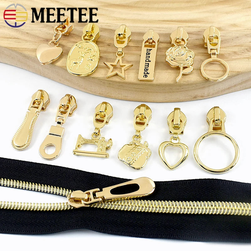 5# Zipper Sliders for Nylon Zippers Tape Bag Zips Pull Head Sewing Luggage Repair DIY