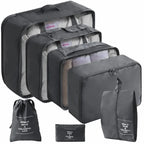 Set Travel Organizer Bags Suitcase Packing Cubes Cases Portable Wardrobe Luggage