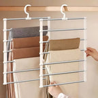 Multi-Layer Pants Hanger Space Saving Closet Organizer Foldable Trousers Clothes Rack