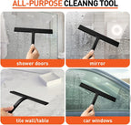 Matte Black Silicone Squeegee Streak Free Cleaning Shower