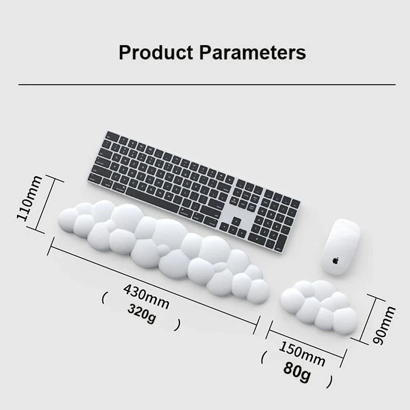 Mouse pad with wrist rest keyboard cloud anti-slip memory foam desktop office gamer