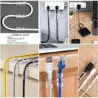 Cable Clips Organizer Drop Wire Holder Cord Management Self-Adhesive Manager Fixed