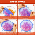 Food Grade Silicone Preservation Cover Reusable Airtight Universal Dish Stretch Round