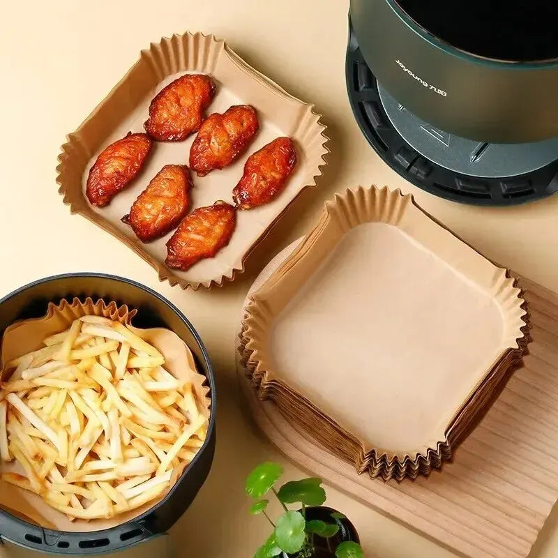 Air Fryer Disposable Paper Non-Stick Airfryer Baking Papers Round Liners Kitchen