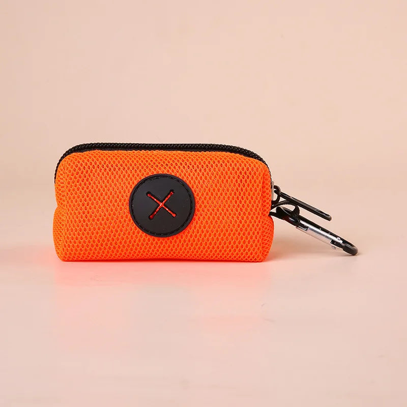 Canvas Dog Poop Bag Holder, Outdoor Pet Waste Bag Dispenser with Carabiner Clip