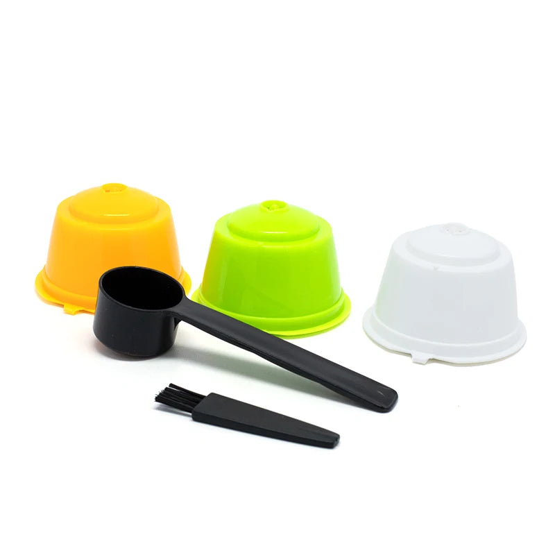 Fit For Dolce Gusto Coffee Filter Cup Reusable Capsule Filters With Spoon Brush