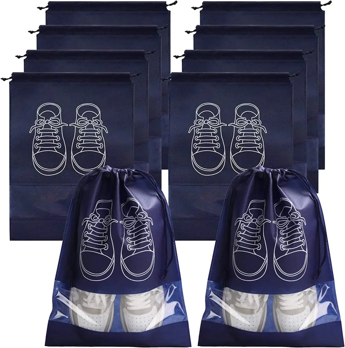 Drawstring Shoe Storage Bags — 5 or 10 Pack