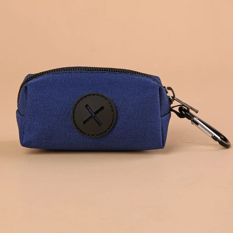 Canvas Dog Poop Bag Holder, Outdoor Pet Waste Bag Dispenser with Carabiner Clip