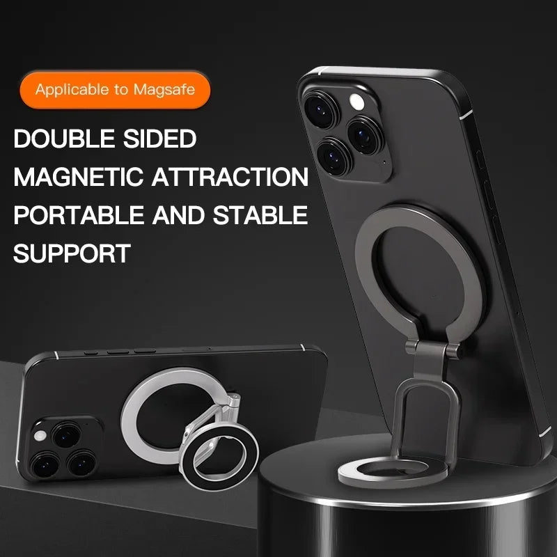 Double Sided Phone Stand Magnetic Phone Ring Holder Kickstand Magnet Grip for MagSafe iPhone 16 15 14 13 12