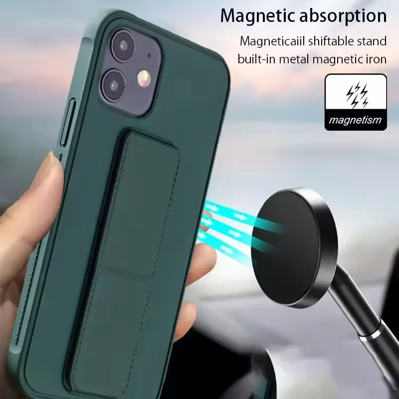 Wrist Strap Foldable Holder Phone Case for IPhone 16 15 14 6 7 8 Plus 13 12 11 Pro XS Max X XR SE Drop