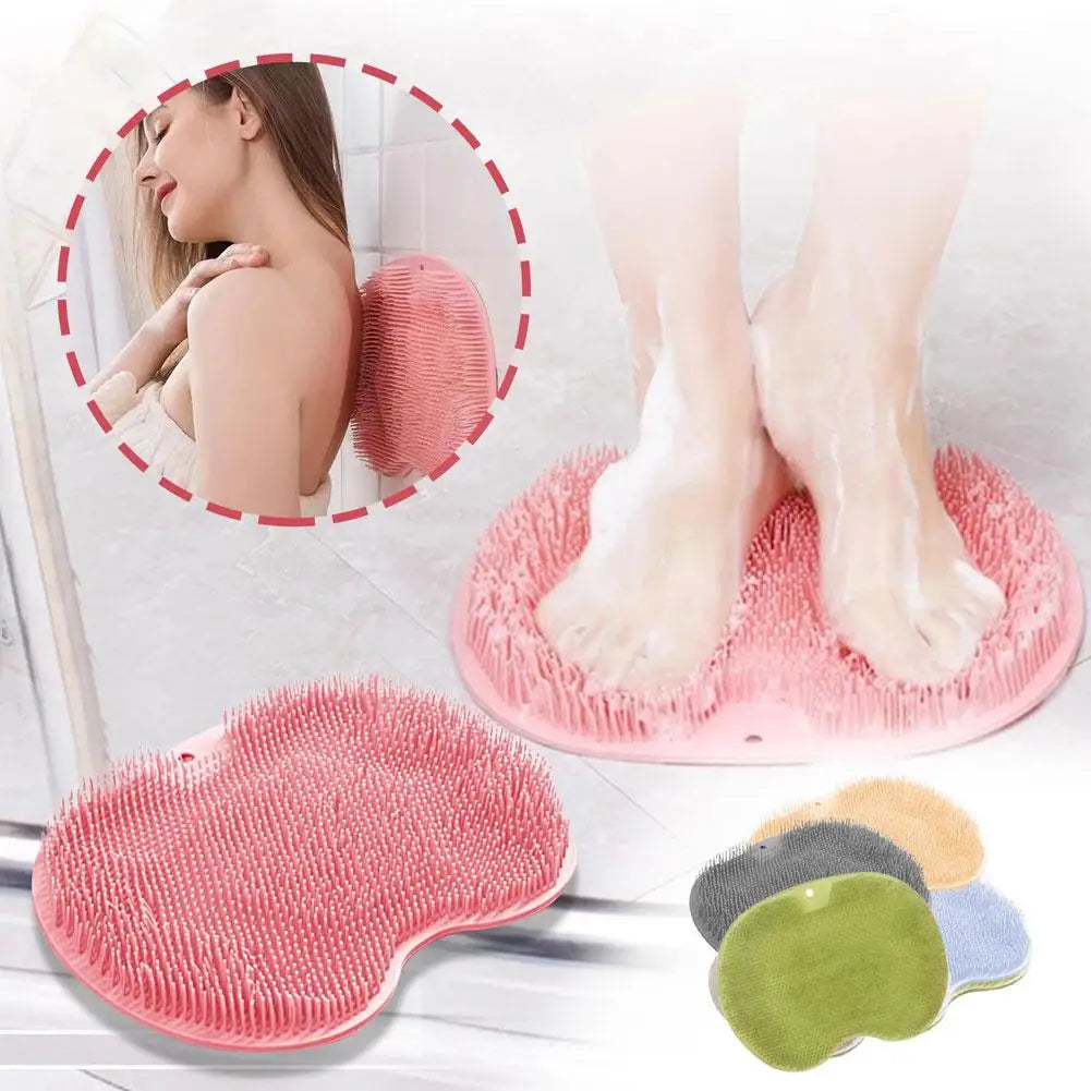 Shower Foot Scrubber Mat with Suction Cups, Non-Slip Exfoliating Cleaner for & Bath