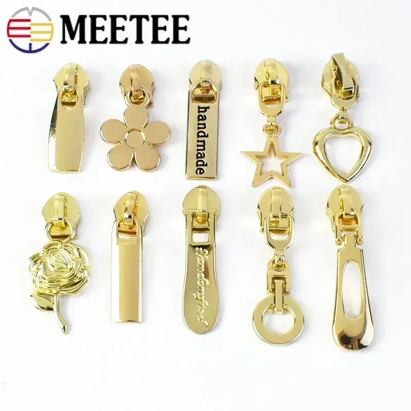 5# Zipper Sliders for Nylon Zippers Tape Bag Zips Pull Head Sewing Luggage Repair DIY