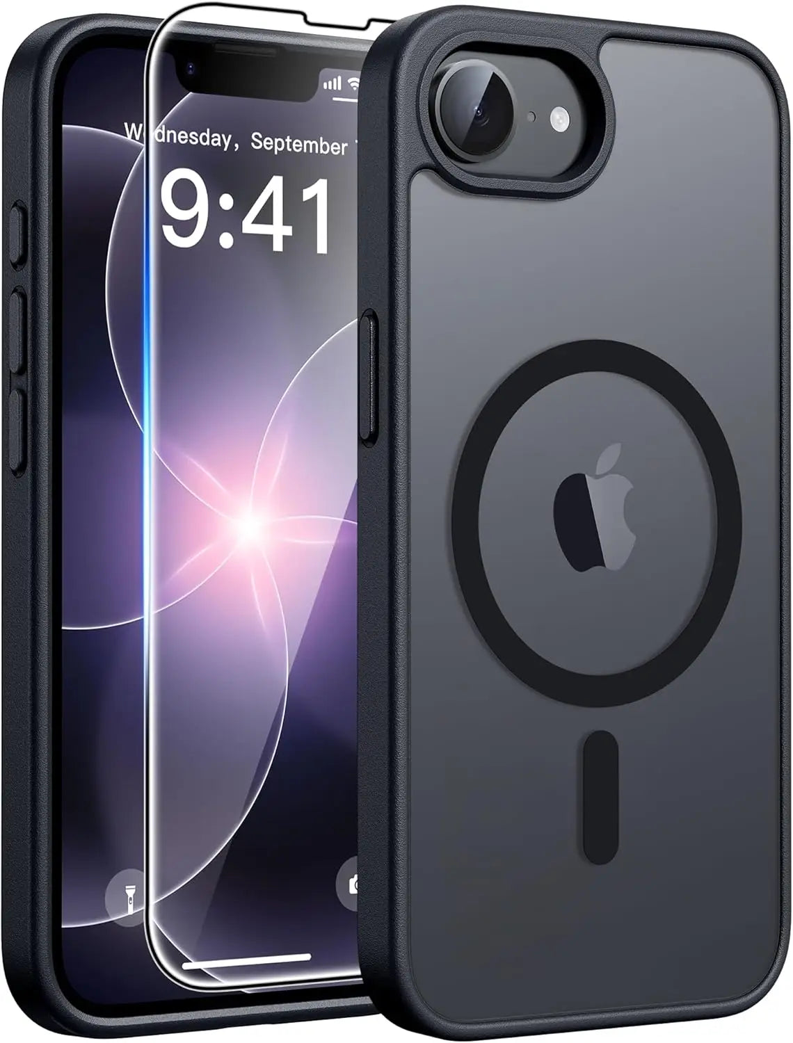 For iPhone 17e/16e Phone Case with Magnetic Translucent Matte Cases with [Screen Protector] Shockproof