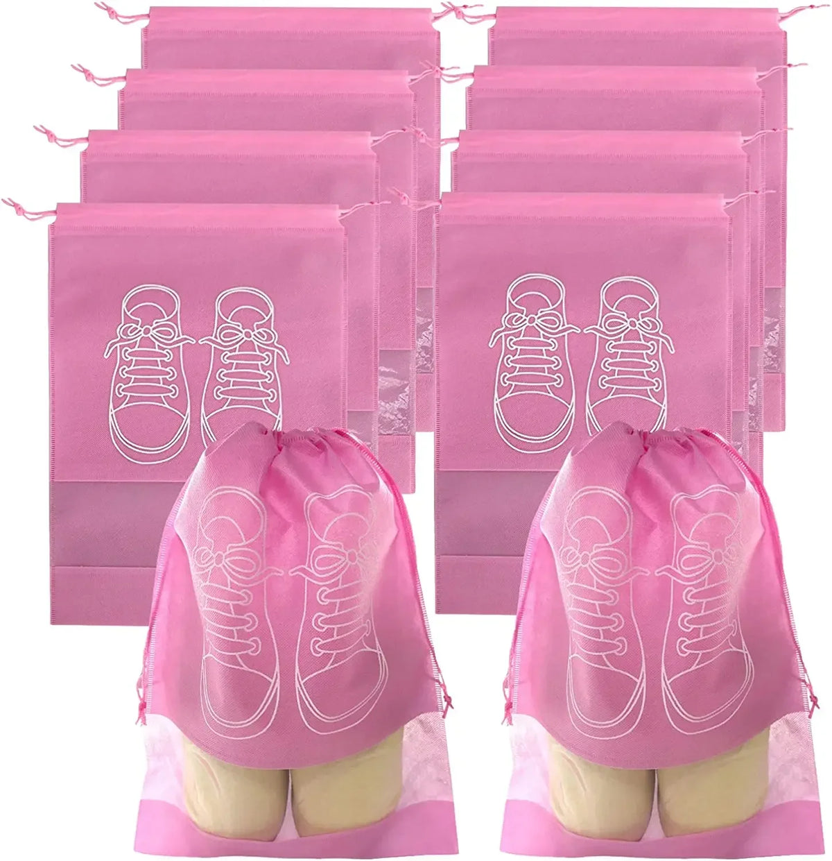 Drawstring Shoe Storage Bags — 5 or 10 Pack