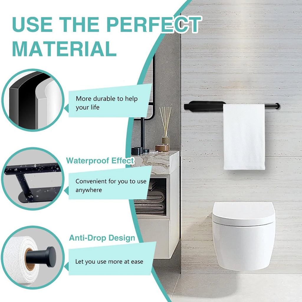 Kitchen Paper Towel Holder Adhesive Tissue Hanger Toilet Roll Dispenser Cabinet Storage