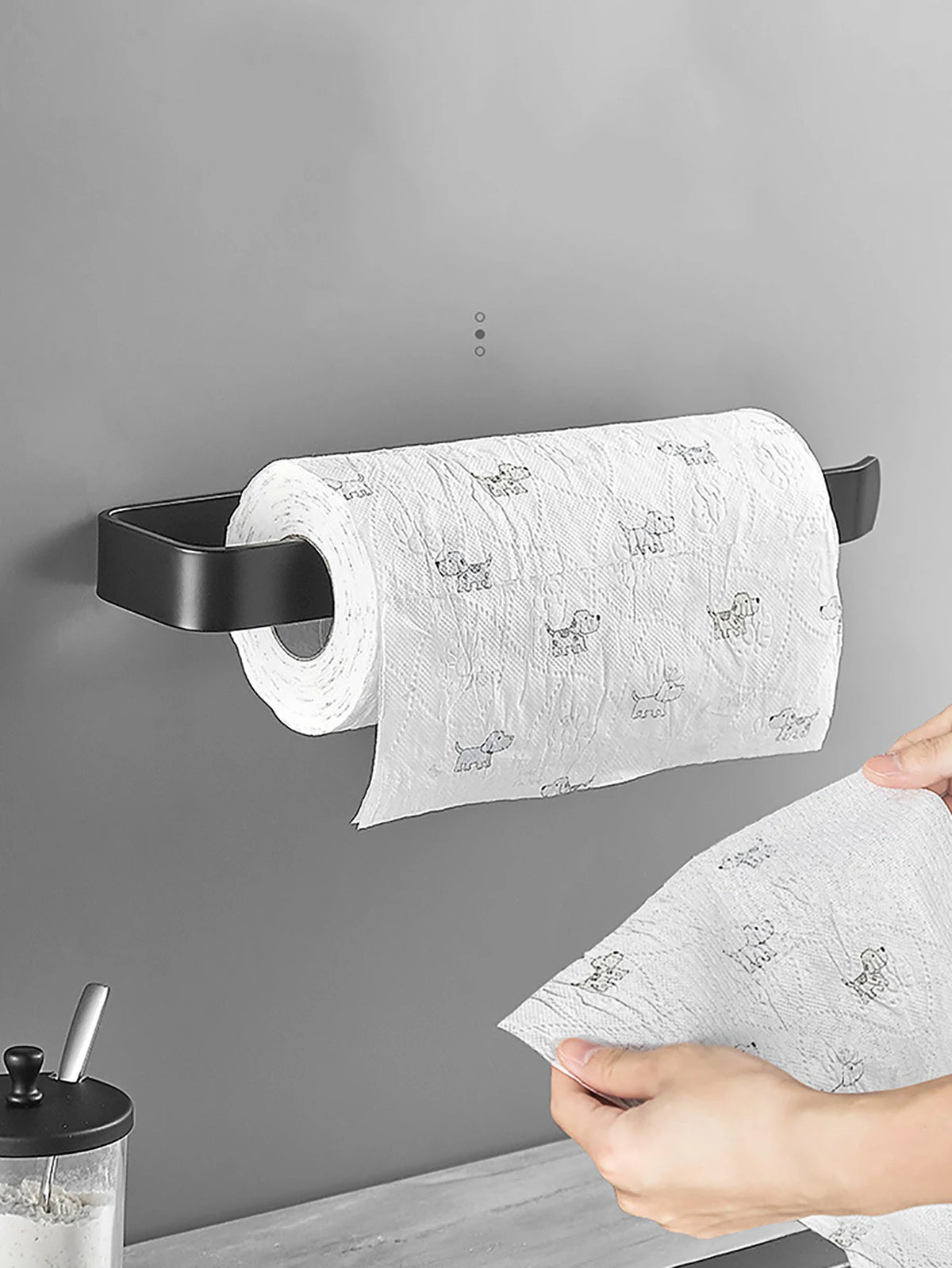 Kitchen Paper Towel Holder Adhesive Tissue Hanger Toilet Roll Dispenser Cabinet Storage