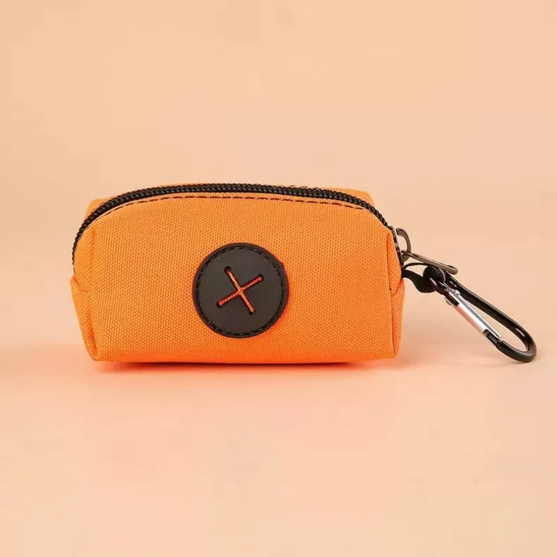 Canvas Dog Poop Bag Holder, Outdoor Pet Waste Bag Dispenser with Carabiner Clip