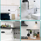 Kitchen Paper Towel Holder Adhesive Tissue Hanger Toilet Roll Dispenser Cabinet Storage