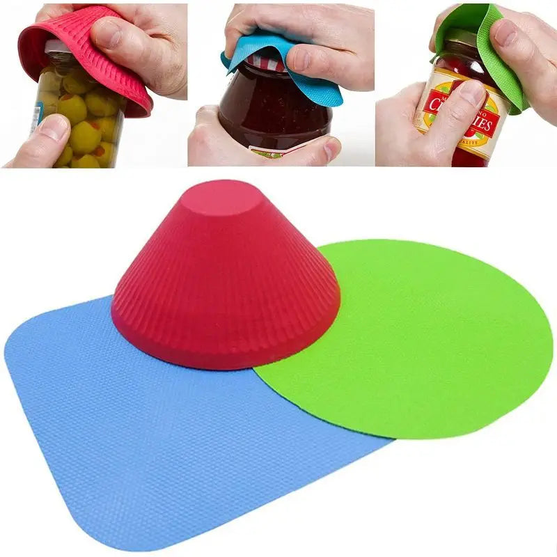Silicone Jar Opener Pad! Multicolor Reusable Grip Aid for Seniors