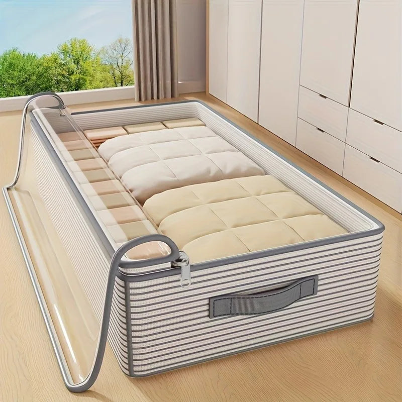 Under-Bed Storage Bag with Clear Window and Reinforced Handles
