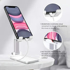 Cell Phone Stand, Adjustable Angle Height Phone Stand for Desk, Fully Foldable/Portable Phone Holder,