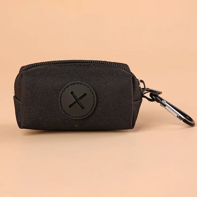 Canvas Dog Poop Bag Holder, Outdoor Pet Waste Bag Dispenser with Carabiner Clip