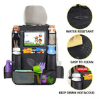 Car Backseat Organizer with Touch Screen Tablet Holder Auto Storage Pockets Cover Car