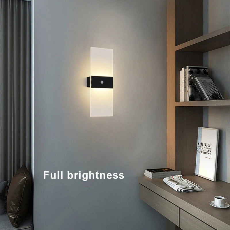 Rechargeable Wall Lamp USB Charging Motion Sensor Wall Light Indoor Lighting Room Decor For Bedside Living