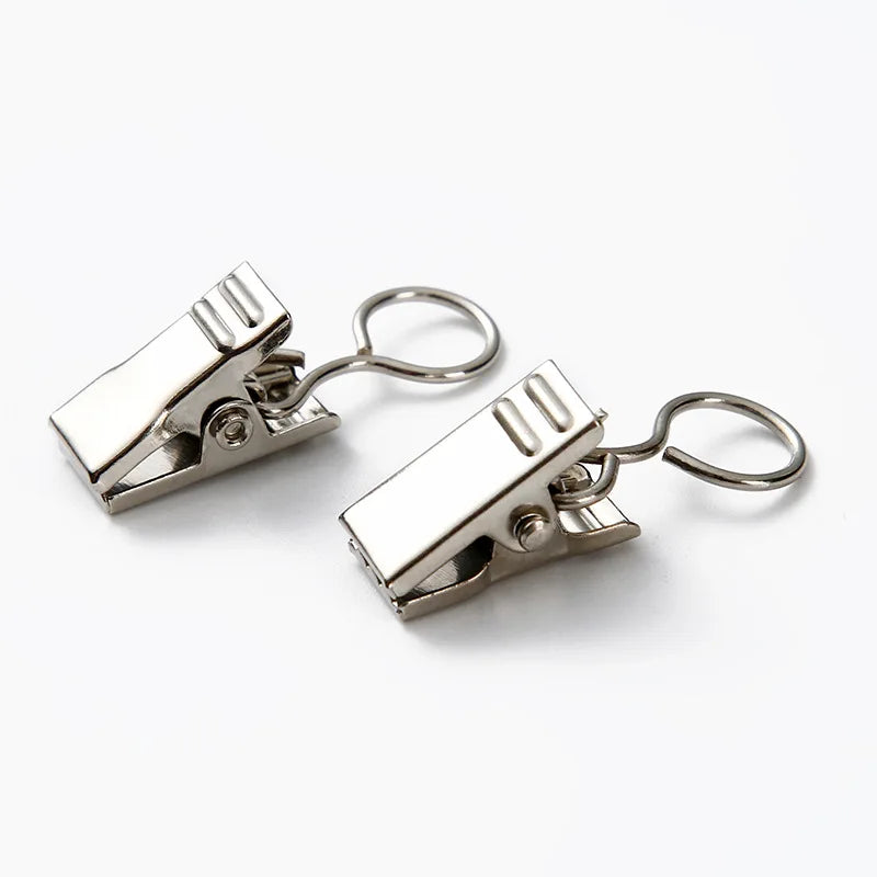 Stainless Steel Curtain Clips with Hook Durable Serrated Anti Slip Clip Home Bedroom